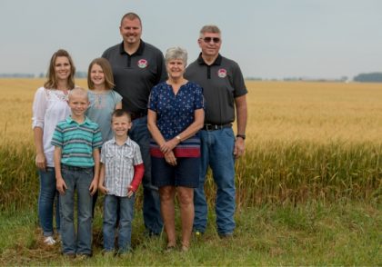 Duane and Anthony Stateler on their Ohio farm with their family.